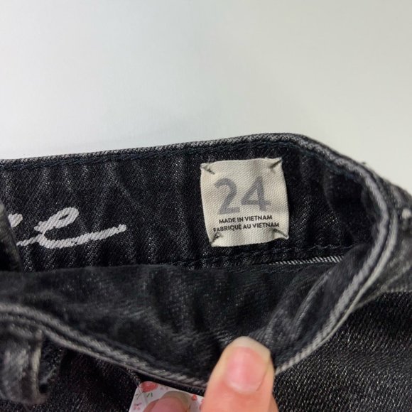 We The Free People Womens Bailey Mini Skirt Black Pockets Frayed Denim 24 New - Picture 10 of 12